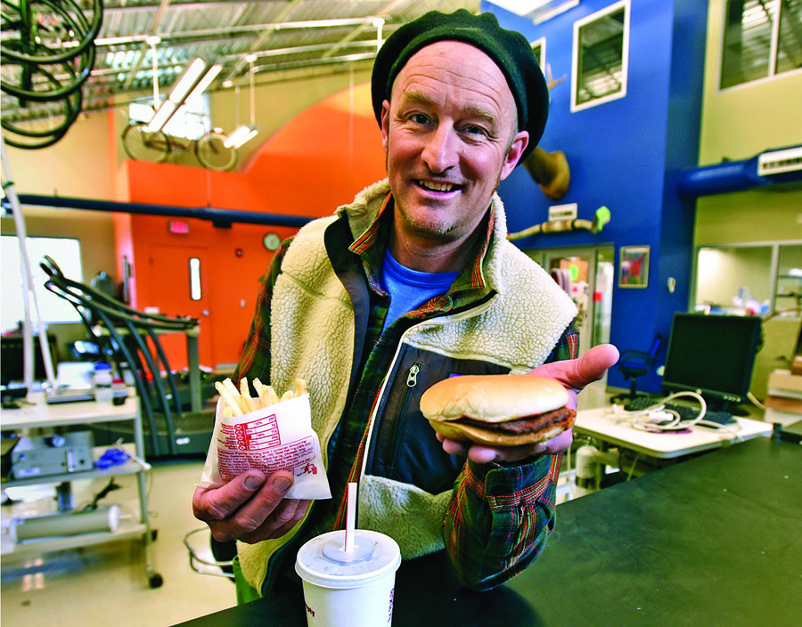 UM Professor Brent Ruby and a team of researchers found that eating fast food in the right amounts can provide the same potential for muscle glycogen recovery as sports nutrition products. (Photo by Tom Bauer/Missoulian)